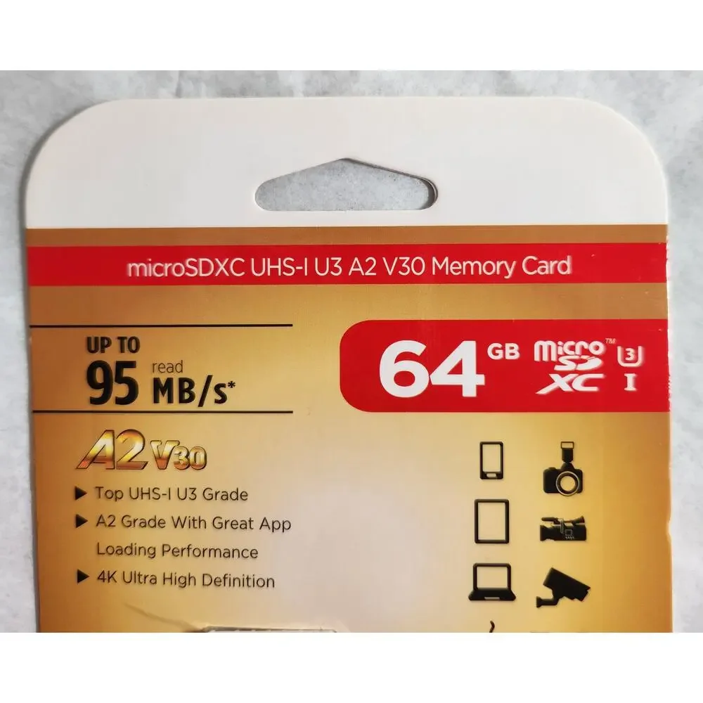 Gigastone Micro SDXC 64GB UHS-1 U3 A2 V30 4K Pro Series Memory Card W /Adapter